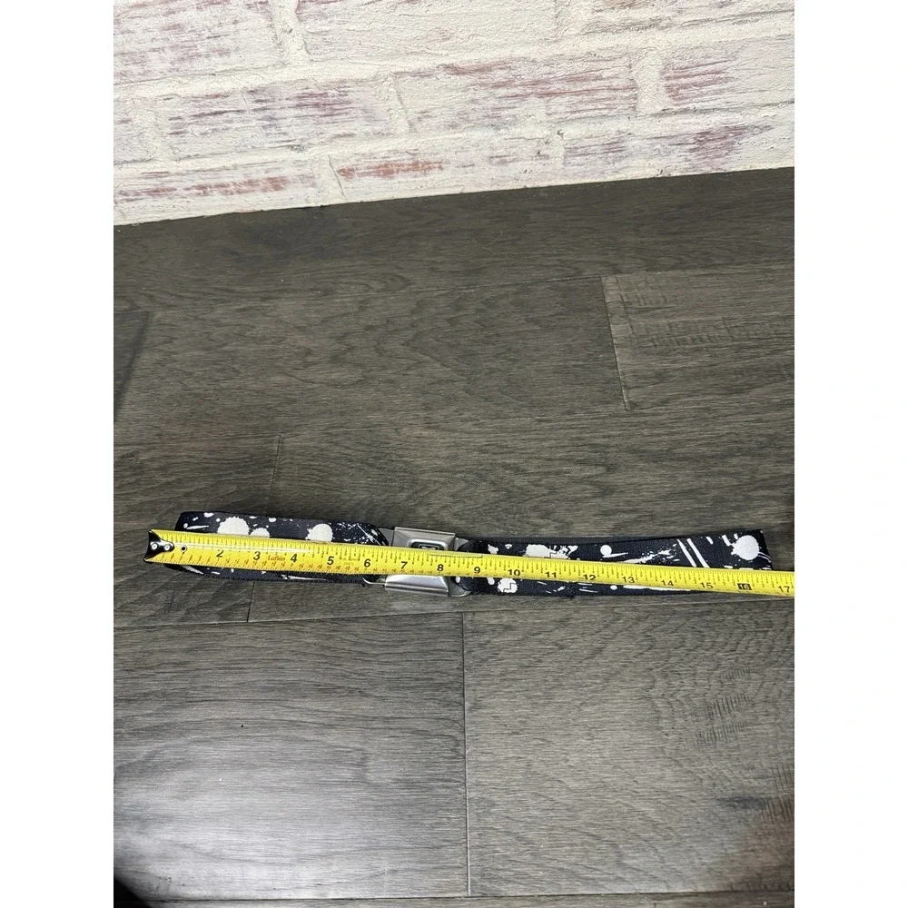 Buckle Down Dodge Viper Belt Nylon Seatbelt Black With White Paint Splatter